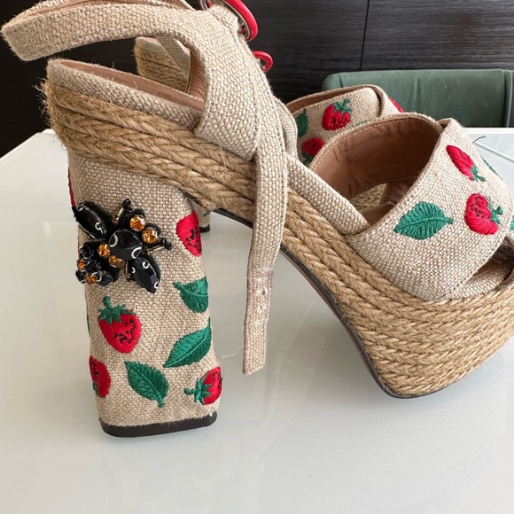 Castaner Spain strawberry platform sandals shoes with bee jewel  size 39 or 8.5 - Picture 12 of 13